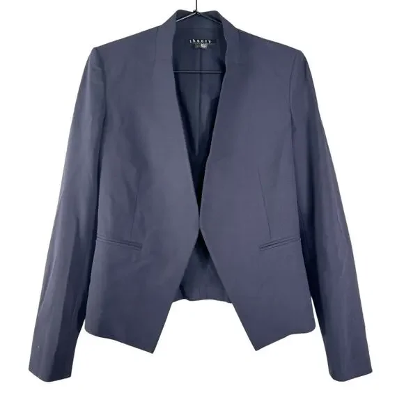 Theory Navy Blue Open Lanai Blazer Corpcore Office Workwear Office Womens Size 4 - Picture 2 of 8